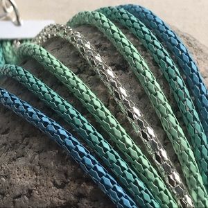 7 Strand Sea Colored Mesh Chain Fashion Bracelet